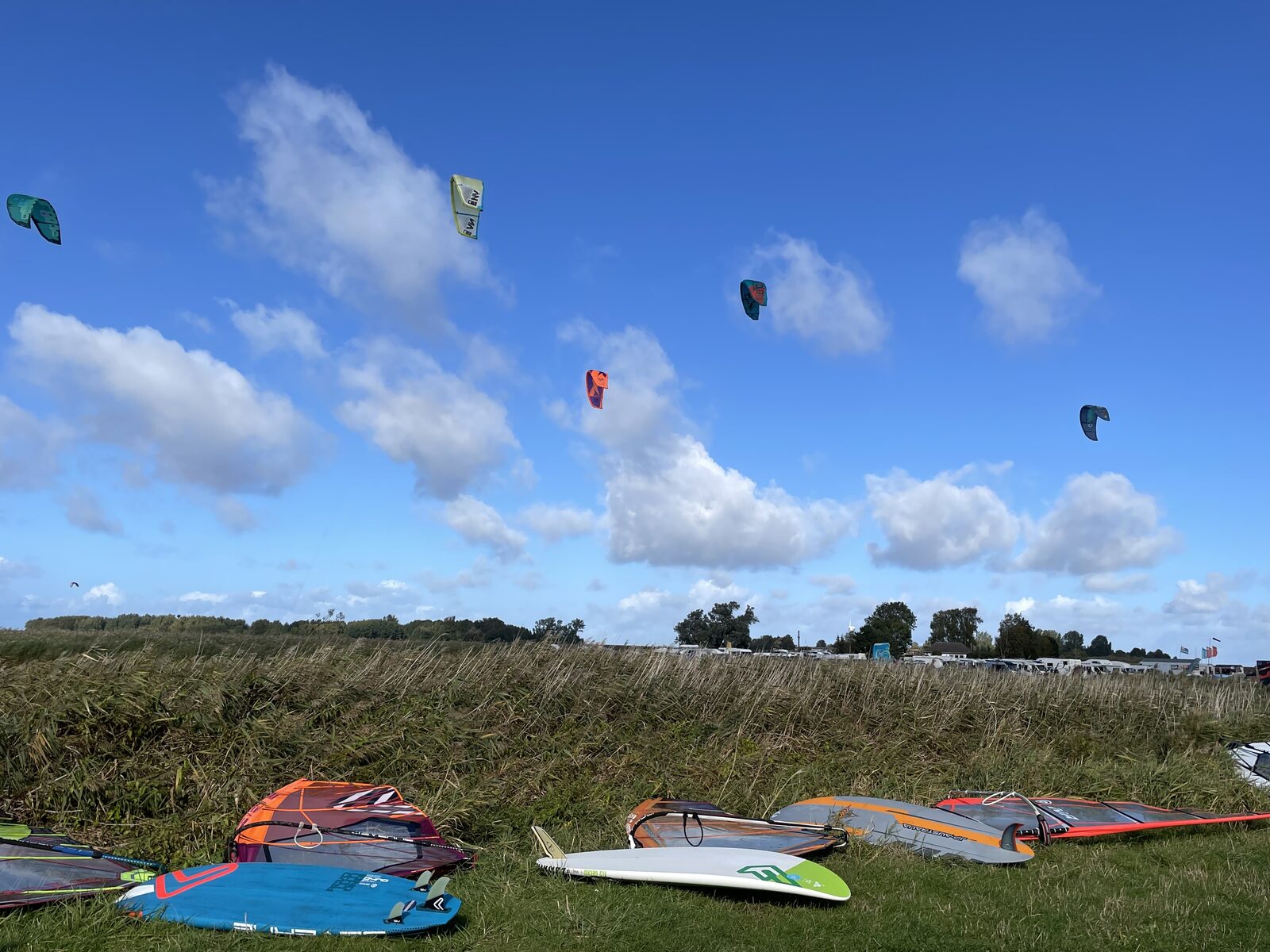 Kite-Schirme über dem Bodden